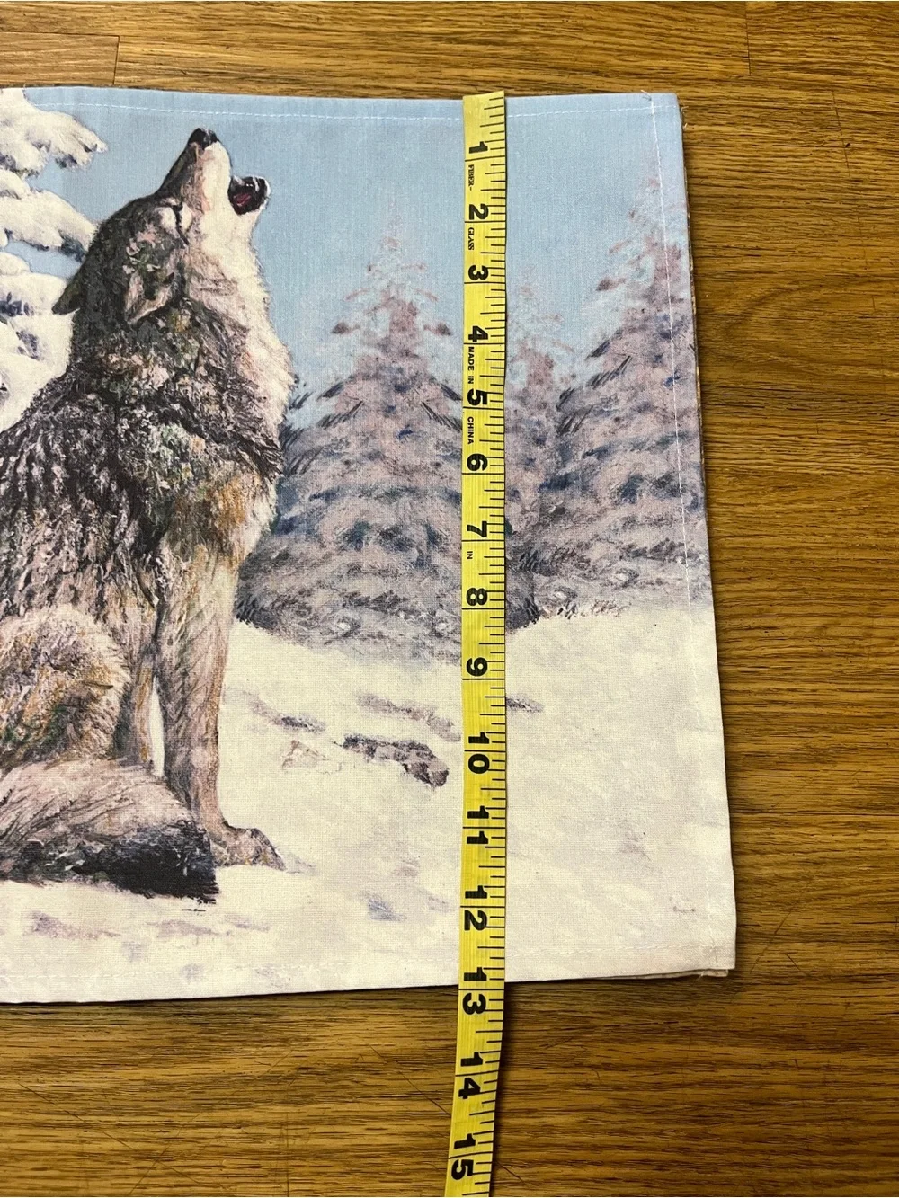 Vintage Set of 4 Handmade Fabric Wildlife Hunting Cabin Placemats Bear Wolf Deer